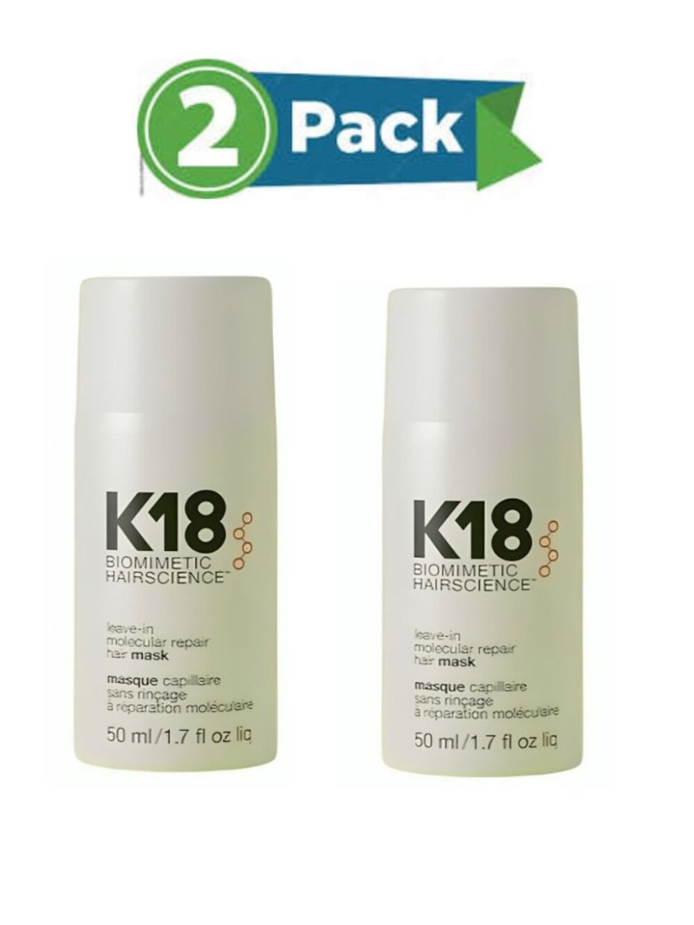 K18 Leave-In Hair Repair Mask 50ml For Damaged Hair (pack of 2)